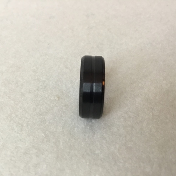 Men’s Size 9 Matte Titanium Steel Black Ring - Picture 5 of 6